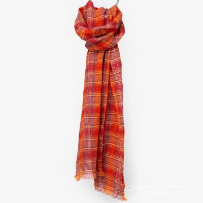 LOTTO MAX Shawl orange 5 Linen orange scarf full size
