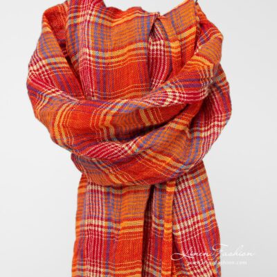 LOTTO MAX Shawl orange 4 Linen orange scarf