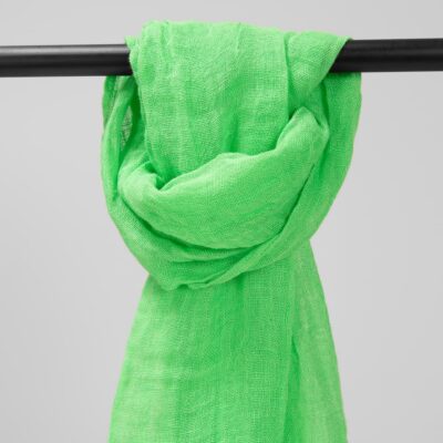bright green linen shawl; washed