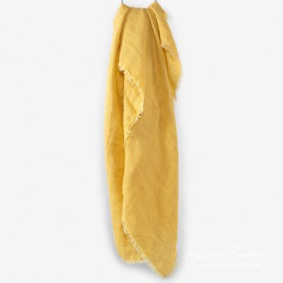 VIENNA Scarf yellow 5 Linen scarf in yellow color.