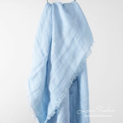 KARLA Scarf light blue 4 Light blue linen scarf.
