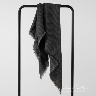 MARE Scarf dark grey 5 grey linen scarf.