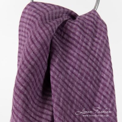 MARE Scarf violet 4 MARE violet linen scarf in transparent openweave checks
