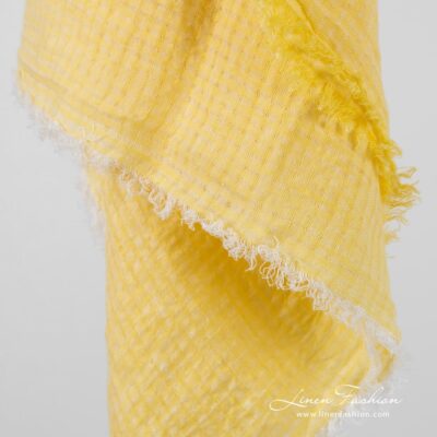 MARE Scarf yellow 6 MARE yellow linen scarf with fringes