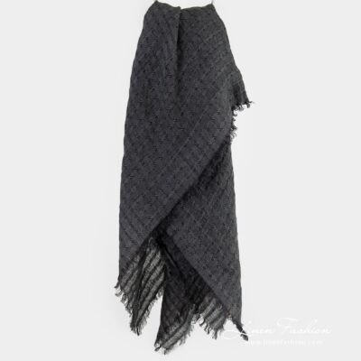 GALAXY Scarf grey 6 GALAXY grey linen scarf in openweave checks