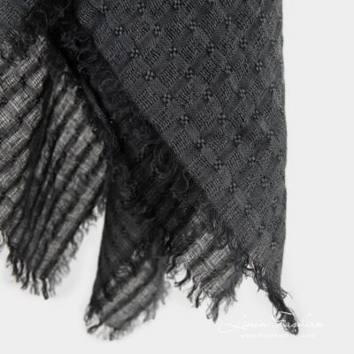 GALAXY Scarf grey 8 GALAXY grey 100% linen scarf with fringes