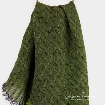 GALAXY Scarf green 5 GALAXY green linen scarf