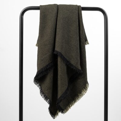 PAVA Scarf black 5 linen black golden scarf