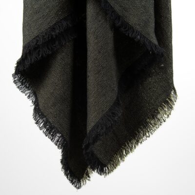PAVA Scarf black 7 linen black golden scarf with fringes