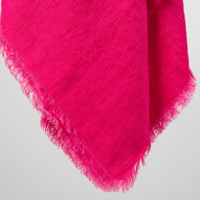 LOLITA Scarf fuchsia 7 fuchsia linen scarf, with fringes