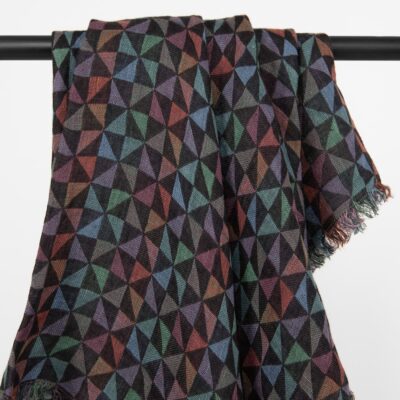 MOLI Scarf multicolour 5 Multicolour linen scarf, geometric pattern