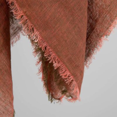 COMBO Scarf green red 6 Green red linen scarf, with fringe
