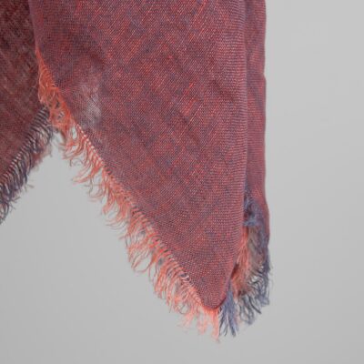 COMBO Scarf red violet 6 Violet red linen scarf, with fringe