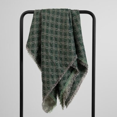 VIRGO Scarf green 4 Green black linen scarf