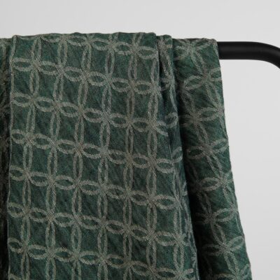 VIRGO Scarf green 5 Green black linen scarf, 100% linen