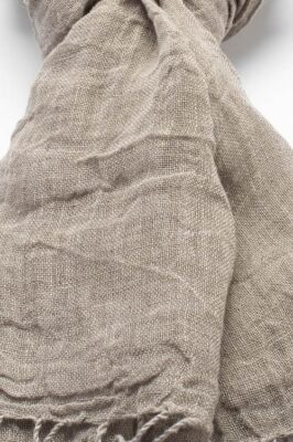 FINO Shawl natural linen with twisted fringes 4 FINO Shawl natural linen with twisted fringes