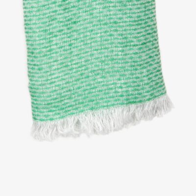 BERGO Shawl green 6 BERGO spinach green linen shawl with loose fringes