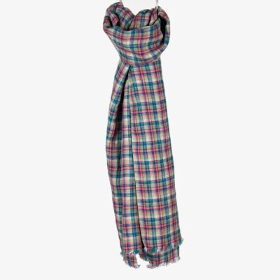 FORUM Shawl checked 5 FORUM multicolored checked linen shawl