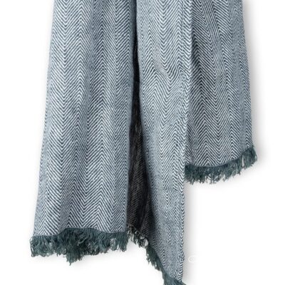 ULTRA Shawl blue 6 Blue colored linen shawl.