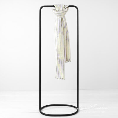 DANDI Shawl striped 6 striped linen shawl with fringes,