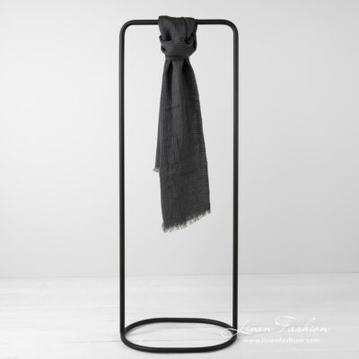 linen shawl grey checks, transparent.