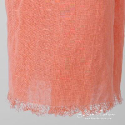 ZOLA Shawl peach 8 Linen cotton peach shawl, fringes on short sides.