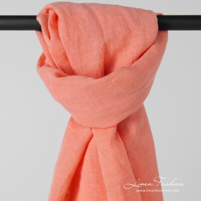 ZOLA Shawl peach 7 Linen cotton peach shawl, washed.