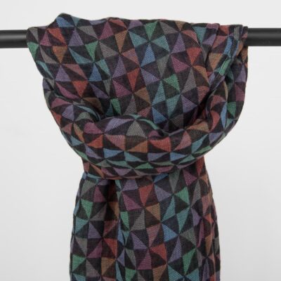 MOLI Shawl multicolour 5 Multicolour linen shawl geometric pattern