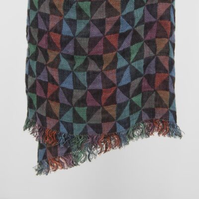 MOLI Shawl multicolour 6 Multicolour linen shawl with fringe on ends