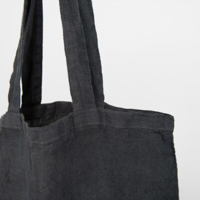 MENDOSA Tote bag grey 5 Grey washed linen shopping bag/tote with handles