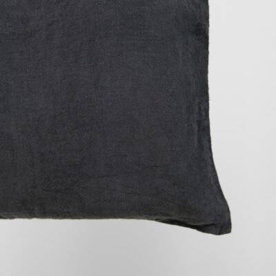 MENDOSA Tote bag grey 6 Grey washed linen shopping bag/tote close up detail