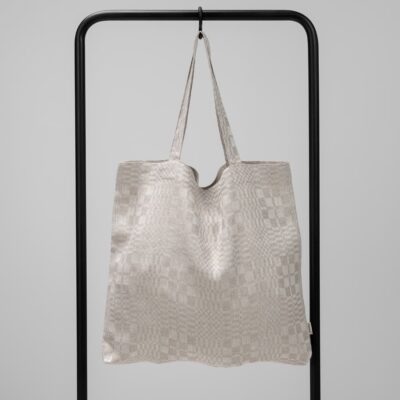 LEGGO Tote bag beige 4 natural checked linen bag