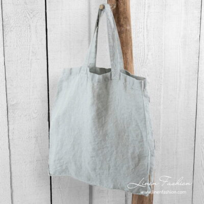SALDO Tote bag greenish 4 Linen tote bag SALDO in greenish pattern