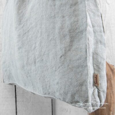 SALDO Tote bag greenish 6 100% linen tote bag in herringbone pattern