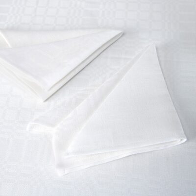 Optical white linen cotton napkin, twill