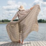 ISLA Beach towel beige striped