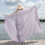 AMALFI Beach towel lilac striped