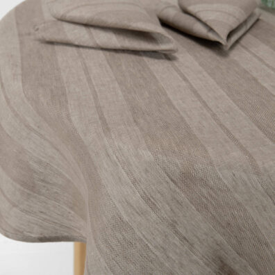 round/oval sandy tablecloth, 100% linen