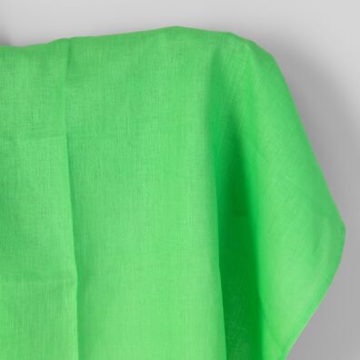 Linen fabric plain neon green
