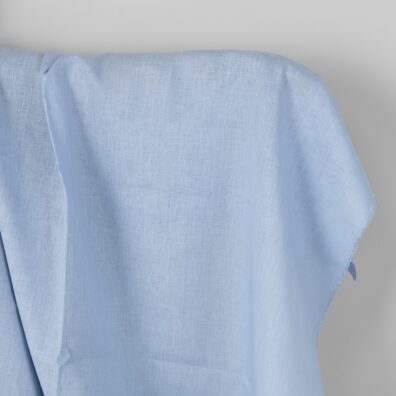 Linen fabric plain pale light blue