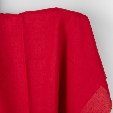 Linen fabric plain vibrant red