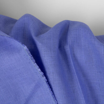 Linen fabric plain deep periwinkle, pure linen