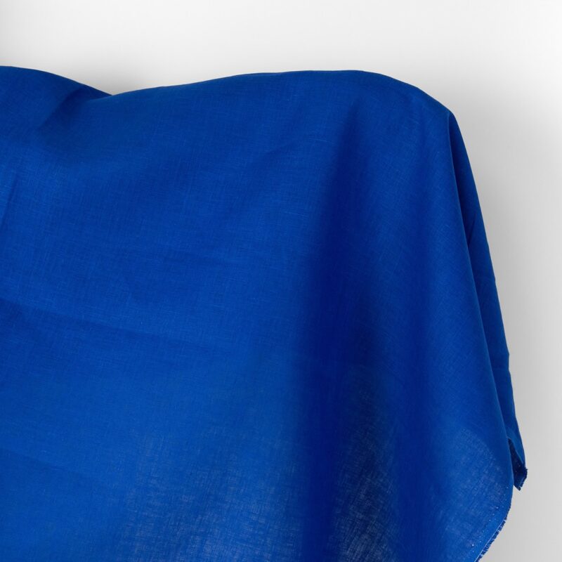 Linen fabric plain vibrant royal blue