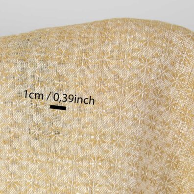 Linen fabric white and ginger, with measurements