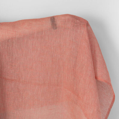 Linen fabric natural and salmon red gauze