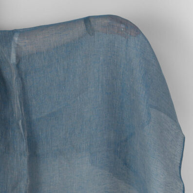 Linen fabric natural and electric blue gauze
