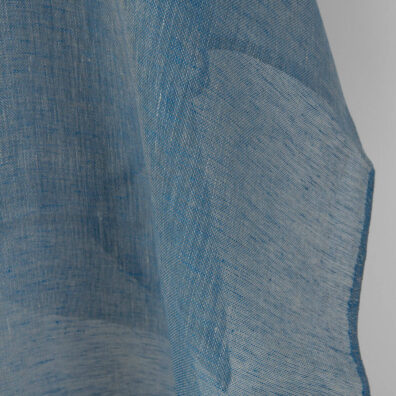 Linen fabric natural and electric blue gauze, pure linen