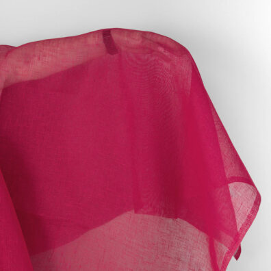 Linen fabric bright rose-pink gauze