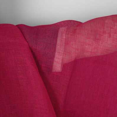 Linen fabric bright rose-pink gauze, transparent