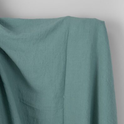 Wide washed linen fabric plain aquamarine